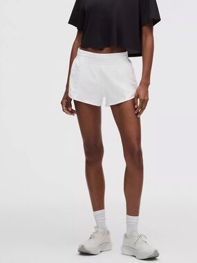 Lululemon White Hotty Hot High-Rise Lined Short Size 8